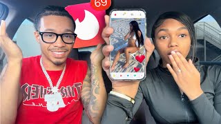 USING THE TINDER APP IN FRONT OF MY GIRLFRIEND🤫 [upl. by Gillie214]