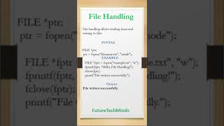 File Handling in C  Read and Write to Files cprogramming 30daysofcodechallenge [upl. by Ecyal]