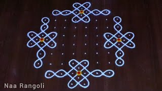 Traditional melikala muggulu 🪷 karthika masam special rangoli design 🪷 10×2×2 dots  Naa Rangoli [upl. by Nosduh]