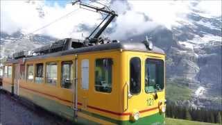 Train from Kleine Scheidegg to Wengen and Lauterbrunnen [upl. by Erreid792]