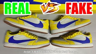 Real VS Fake Jordan 1 Retro Low OG SP Travis Scott Canary Review [upl. by Coppock]