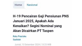 APAKAH ADA KENAIKAN GAJI PENSIUNAN PNS JANUARI 2025 INI FAKTANYA GOL 14 DAPAT SEGINI [upl. by Leivad]