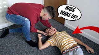 PASSED OUT PRANK ON MY BOYFRIEND Cute Reaction [upl. by Niassuh33]