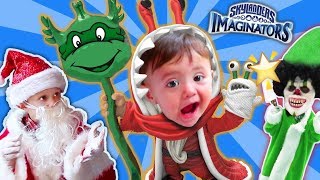 SANTA SURPRISES KID W SKYLANDERS IMAGINATORS TOY JINGLE BELL CHOMPY MAGE  FGTEEV Michelangelo [upl. by Inail]