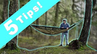 HAMMOCK CAMPING  5 Tips to set up faster and sleep better [upl. by Ahseit568]