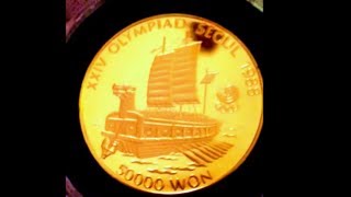 1 oz Gold South Korean 50000 Won  1988 Olympic World Coin [upl. by Lacagnia]