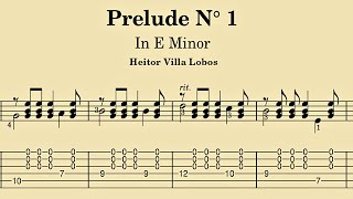 Prelude N° 1  Heitor Villa Lobos Tablatura [upl. by Nibram]