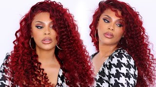 HOW TO GET CHERRY RED HAIR  WIG TRANSFORMATION [upl. by Bartholomeo]