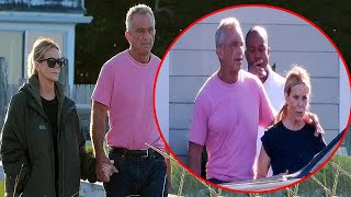 RFK Jr and Cheryl Hines spotted hand in hand as they return to the Kennedy compound in Cape [upl. by Alderman]