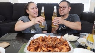 SPICY CAJUN STYLE SHRIMP BOILING CRAB MUKBANG [upl. by Aela815]