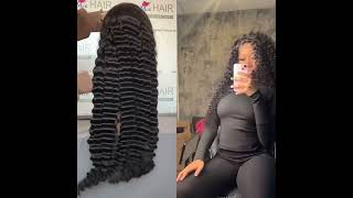 26” deep wave wig was installed  hair vendor WhatsApp 8618600775153 wigvendor wigvendors [upl. by Lekram]