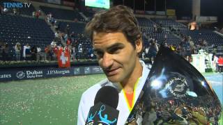 Roger Federer Dubai 2015 Final Interview [upl. by Akinat]