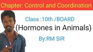 Hormones in Animals  Control and Coordination  Class 10th  NEET BIOLOGY [upl. by Ansilma]