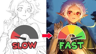 How to DRAW  PAINT FASTER literally [upl. by Sessylu]