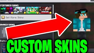 How To Add Custom Skins In Minecraft Bedrock Android IOS Windows 11 Xbox PS5 [upl. by Hotze]