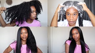 DETAILED SILK PRESS ROUTINE ON TYPE 4 NATURAL HAIR AT HOME  NO FRIZZ  CURLY TO STRAIGHT [upl. by Enyt]