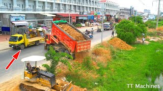 Mix3 Project Starting New Landfilling Up Processing By D31amp21P Dozer Push Stone  Trucks 106Wheels [upl. by Layney679]