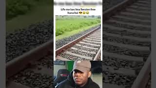 Funny 🤣 🤣 man train accident 😯 shorts [upl. by Akinet420]