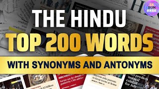 No Ads200 MOST IMPORTANT WORDS FOR SSC WITH SYNONYMS ANTONYMS FROM THE HINDU pdf in description [upl. by Robby]