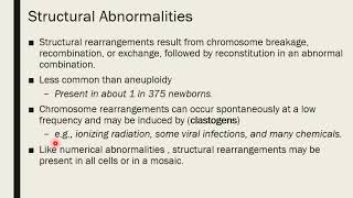 Mohammed Eleyan  InversionsTranslocations Mosaicism [upl. by Nnewg]