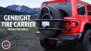 GenRight Aluminum Tire Carrier Install for Jeep JL [upl. by Rhodia]