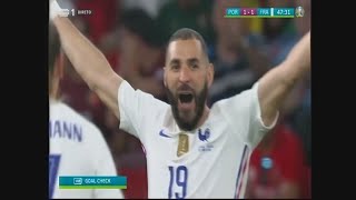 Karim Benzema 12  Portugal 22 frança  UEFA Euro 2020 [upl. by Nadda]