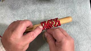 Tying Gaucho on the ends and herringbone in the center of a 13 Part 4 Bight Casa Knot [upl. by Alemaj]