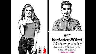 B W Vectorize Effect Photoshop Action [upl. by Alieka207]