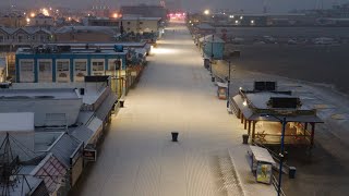 Wildwood Boardwalk Covered In Snow [upl. by Nagol]