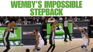 Victor Wembanyama proves hes impossible to guard with a stepback 3 over Rudy Gobert [upl. by Dniren289]