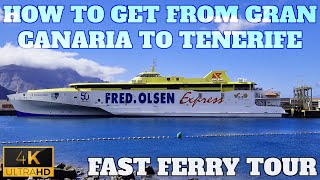 HOW TO GET FROM GRAN CANARIA TO TENERIFE BY FERRY  TRAVEL GUIDE  FRED OLSEN  4K  2024 [upl. by Dumm]