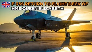 F 35s return to flight deck of HMS Queen Elizabeth [upl. by Hanahs]