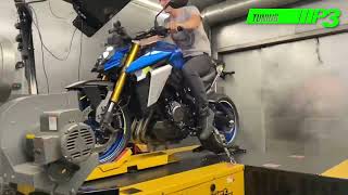 Suzuki GSXS 1000 Dyno ECU Flash Mapping Woolich Racing Arrow full exhaust sound P3 Tuning [upl. by Arerrac]