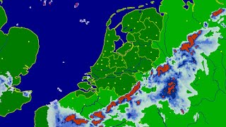 Buienradar timelapse onweer  7 juni 2016  Zware buien [upl. by Enirac]