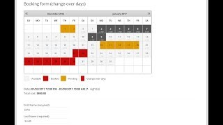 Booking Calendar Legacy Version  Change over days [upl. by Adala]