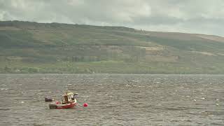 Fishing boat  Loch Fyne  Argyll and Bute  Scotland  Fremantle stock footage  E16R31 011 [upl. by Nuhsyar]