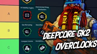 Deepcore GK2 Overclock Tier List With Builds [upl. by Ayalat]