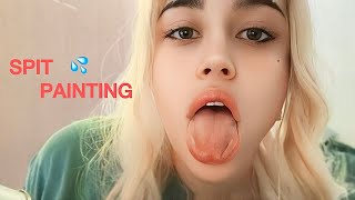 ASMR spit painting TE MAQUILLO LA CARITA CON B4BIT4 chi 😍🙈 [upl. by Anizor]