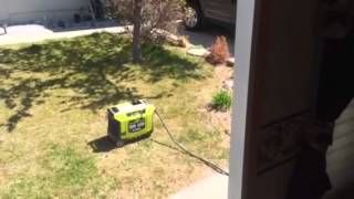 Ryobi Inverter Generator RYI2200 running 13000BTU AC [upl. by Aneem]