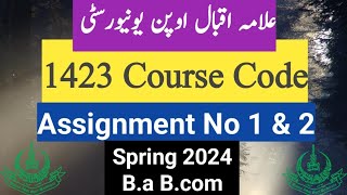 1423 assignment spring 2024  1423 Aiou Assignment 1 amp 2 [upl. by Ulda199]