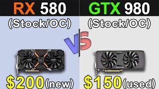 RX 580 Vs GTX 980  Stock and Overclock  New Games Benchmarks [upl. by Eillek]