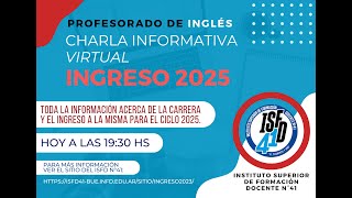 ISFD 41 Prof de INGLÉS Ingreso 2025 [upl. by Centeno3]