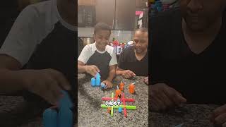 Father amp Son Play Gobblet Gobblers Board Game The Ultimate Tic Tac Toe familygamenight [upl. by Euqinahc186]