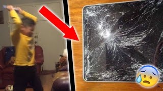 INSANE KID RAGES OVER GEOMETRY DASH SMASHES IPAD [upl. by Ttsepmet992]