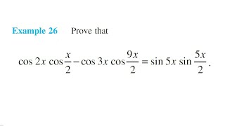 cos2x cosx2cos3x cos9x2sin5x sin5x2  11th trigonometry chapter3 example26 [upl. by Yukio761]