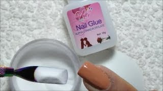 Como hacer UÑAS POSTIZAS FACILES en CASA  DIPPING UÑAS con PEGAMENTO [upl. by Alad]