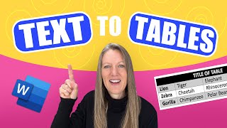 Convert Text to Tables in Word  EASY TUTORIAL [upl. by Cirre402]