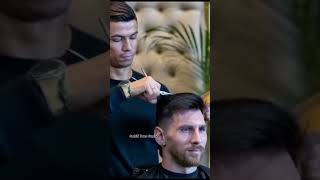 RONALDO CUTTING MESSI HAIR MESSI FIGHT WITH RONALDO 🤣 viralvideos ronaldo messi trending shorts [upl. by Murial772]