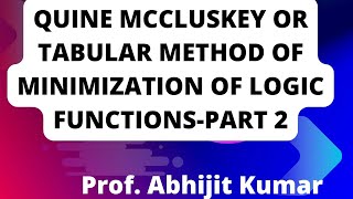 QuineMcCluskey Method  Tabular Minimization of Logic Functions  StepbyStep Tutorial  Part 2 [upl. by Ahsenat]