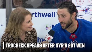 Vincent Trocheck describes what was said in locker room before Rangers’ 2OT win  NHL on ESPN [upl. by Lezti]